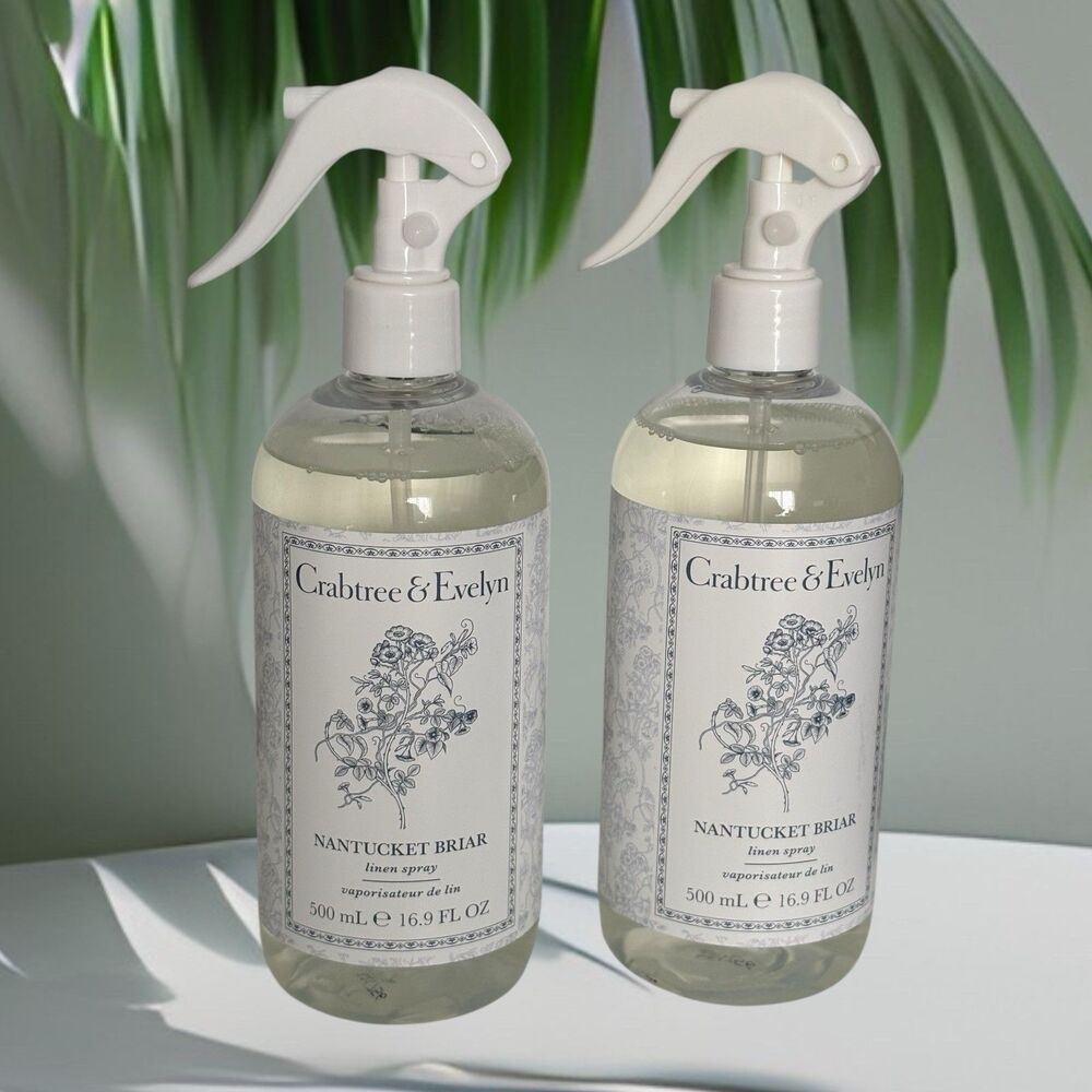 Lot of 2 Crabtree & Evelyn Nantucket Briar Linen Spray (16.9 oz each) NEW